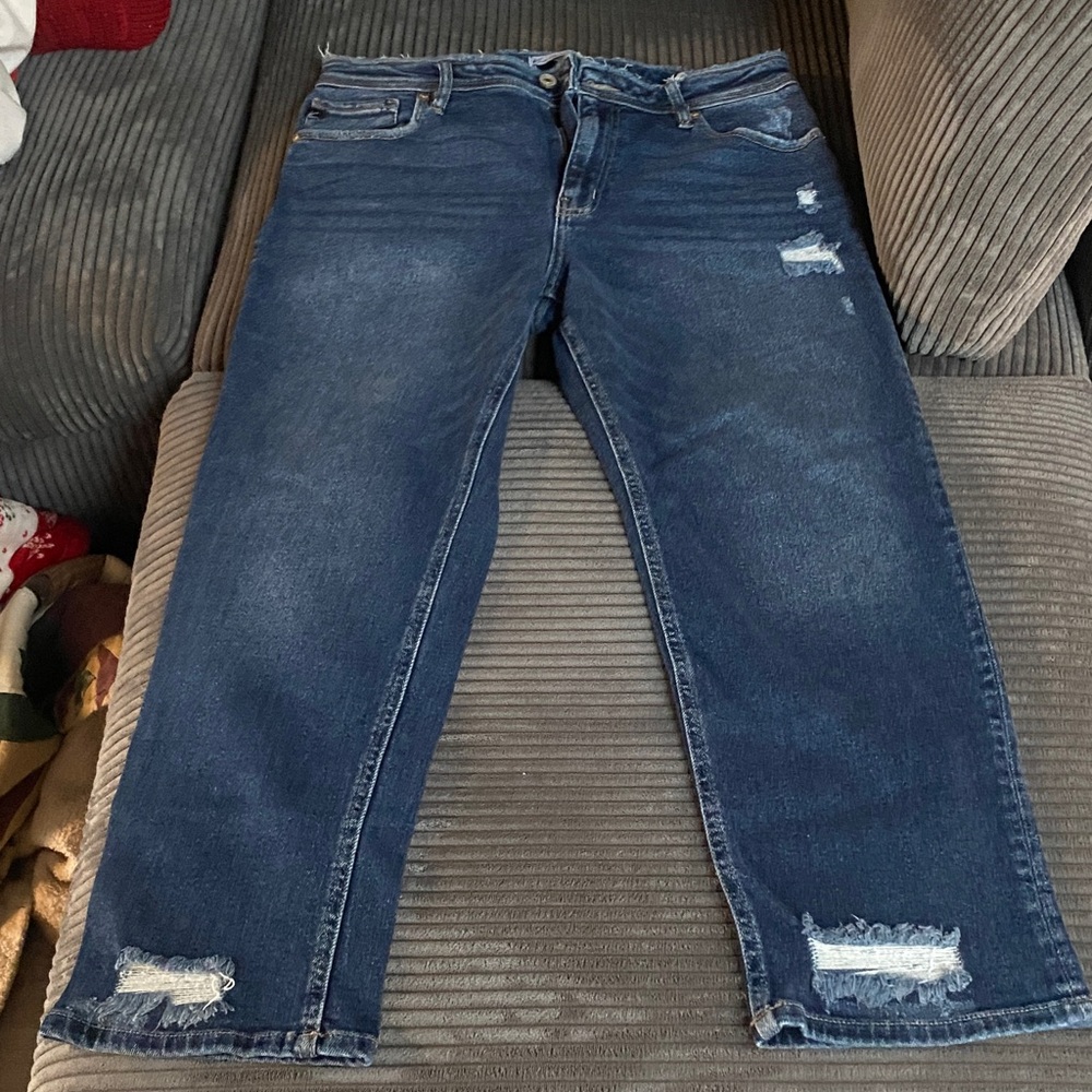 Maurices Women's Distressed Blue Relaxed Jeans